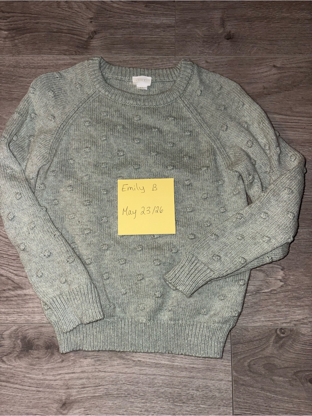 Jamie Kay Bubble-Knit Crewneck Sweater in Sage Green